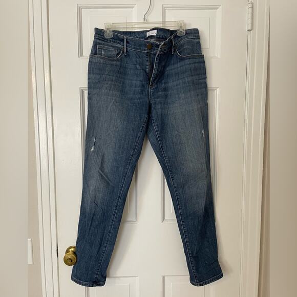 LOFT Relaxed Skinny Distressed Jeans - Picture 1 of 7